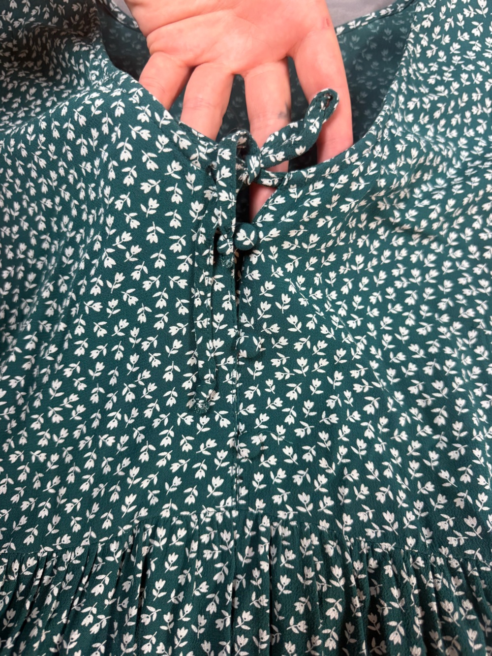 American Eagle Outfitters Teal Green Floral Blouse - Picture 6 of 6
